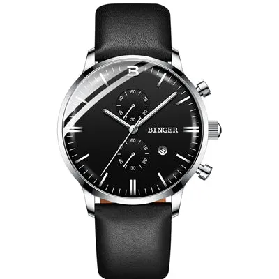 Binger Swiss Chronograph Quartz Watch Men B 1212