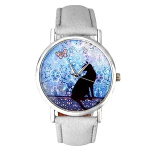 Black Cat and Butterfly Quartz Watch