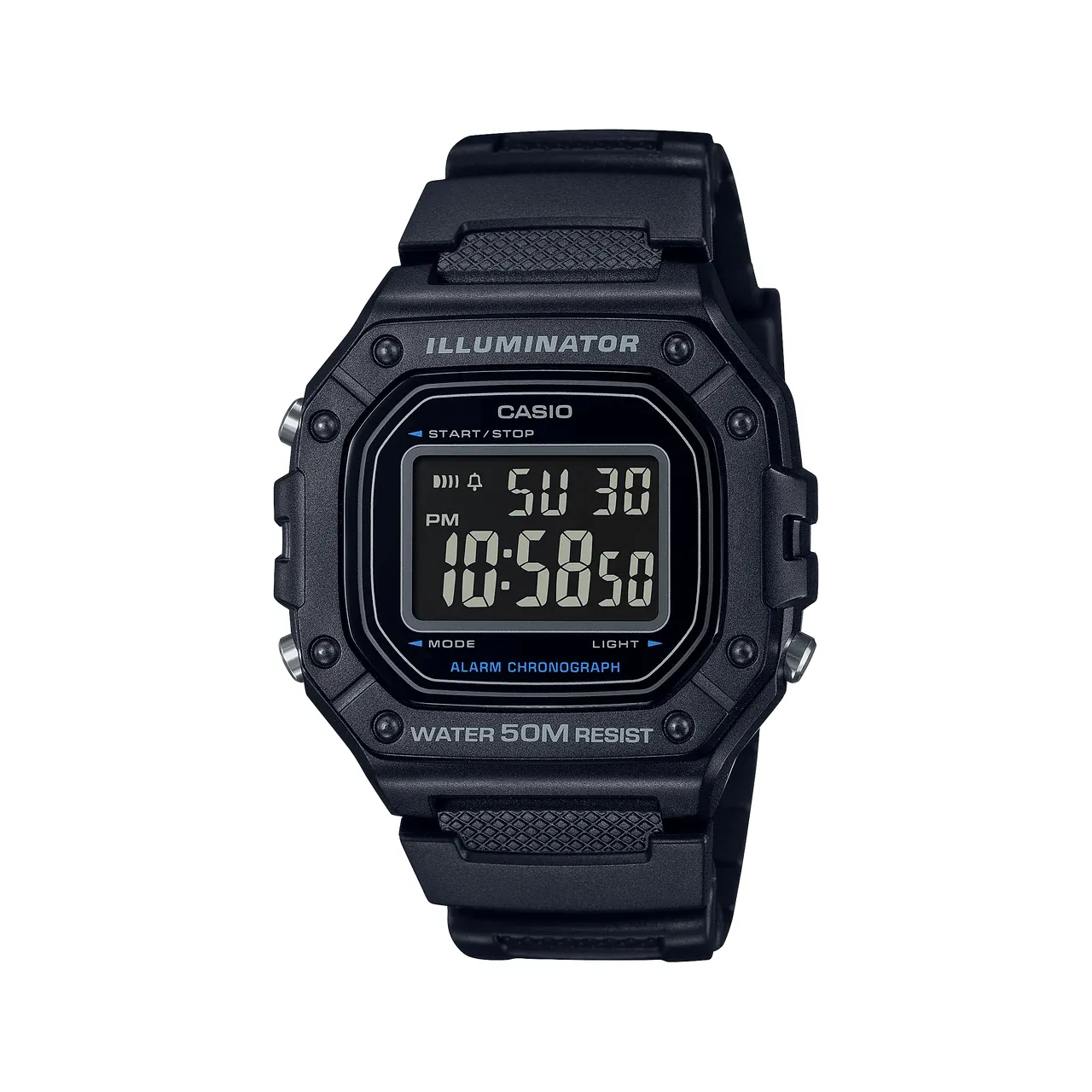 Black Mens Digital Illuminator Watch - W218H-1B