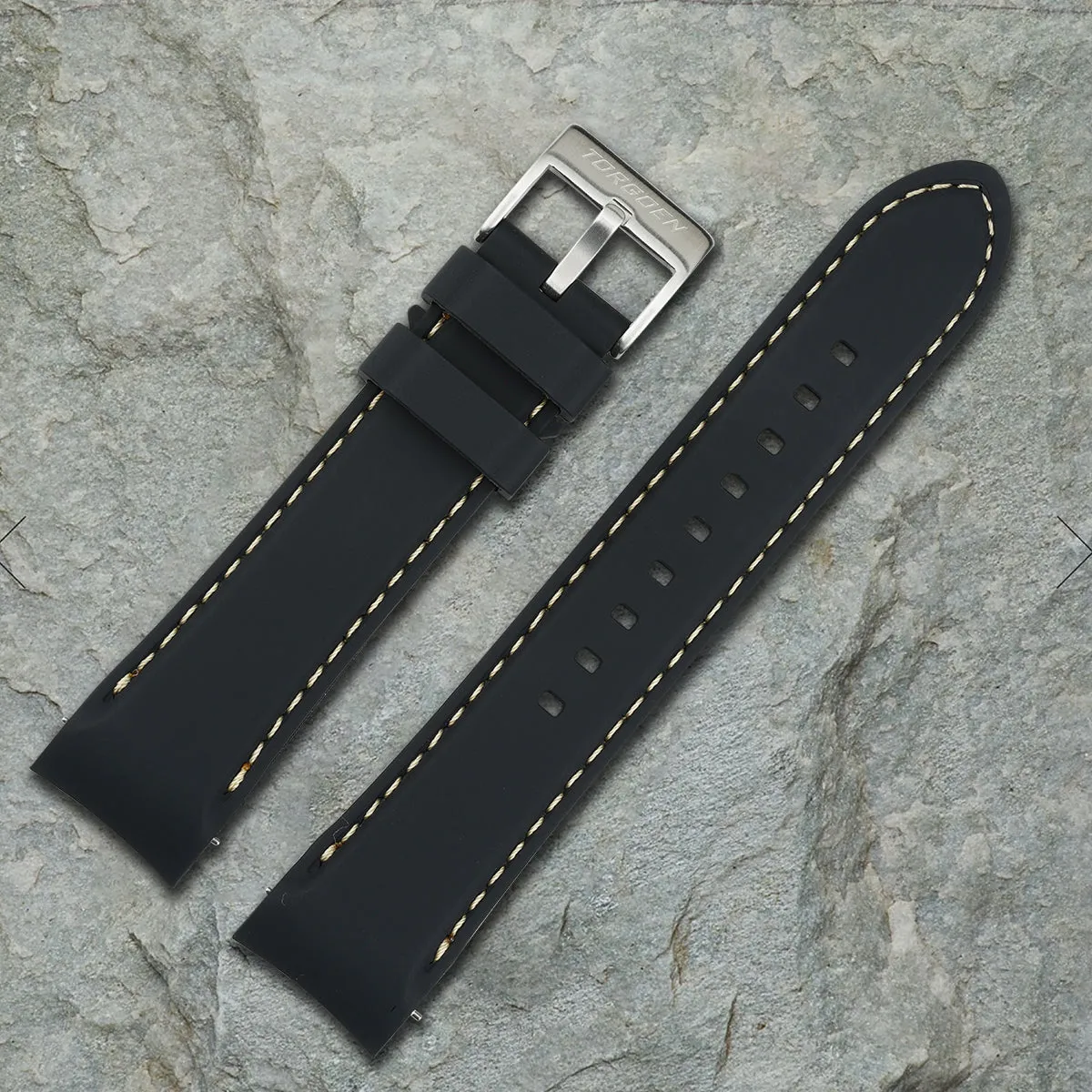Black Silicone  Strap | 22mm Form-Fit