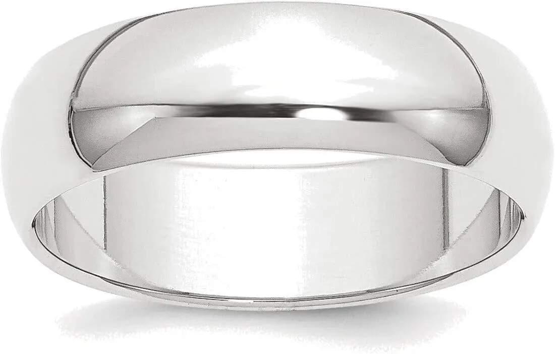 Bonyak Jewelry Platinum 8mm Half Round Featherweight Wedding Band Size 11 Impeccable