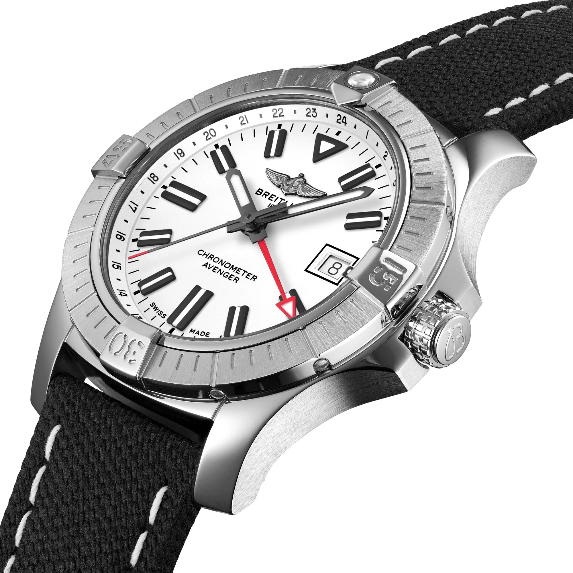 BRT Watch Avenger AutoMTic GMT 43 White Leather Anthracite Tang Type D
