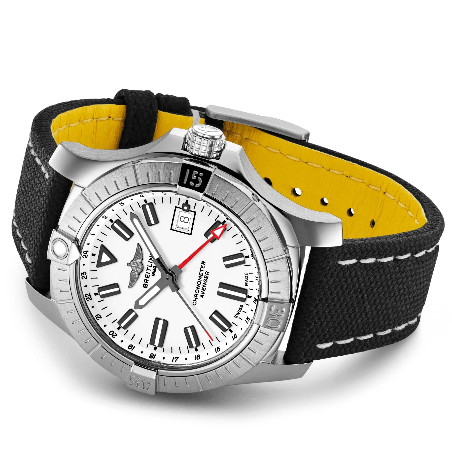 BRT Watch Avenger AutoMTic GMT 43 White Leather Anthracite Tang Type D