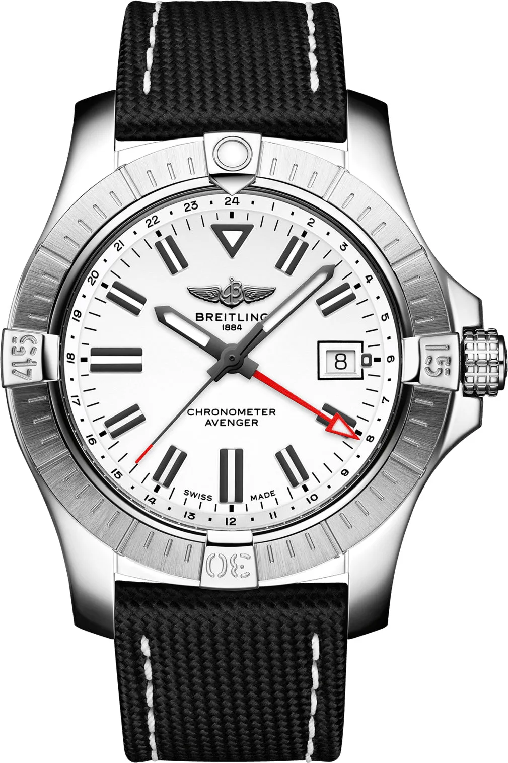 BRT Watch Avenger AutoMTic GMT 43 White Leather Anthracite Tang Type D