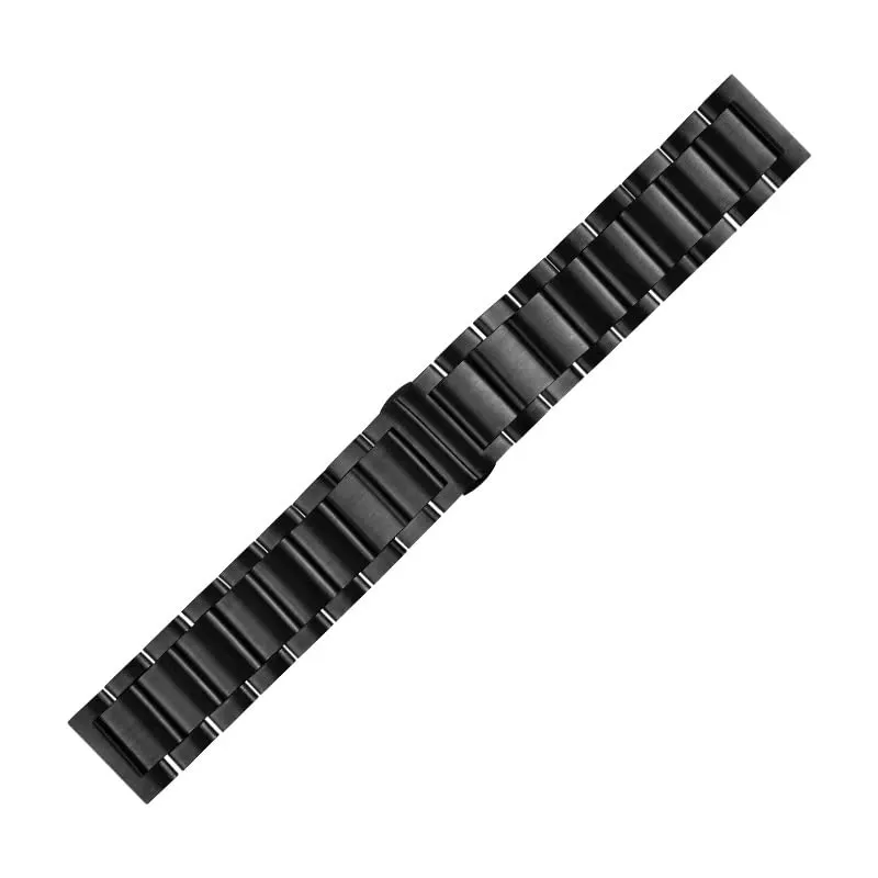 CakCity Quick Release Watch Band, Black Stainless Steel Watch Band Metal Heavy Watch Bracelets Polished Matte Brushed Finish Watch Strap Replacement 20mm with Removal Tool