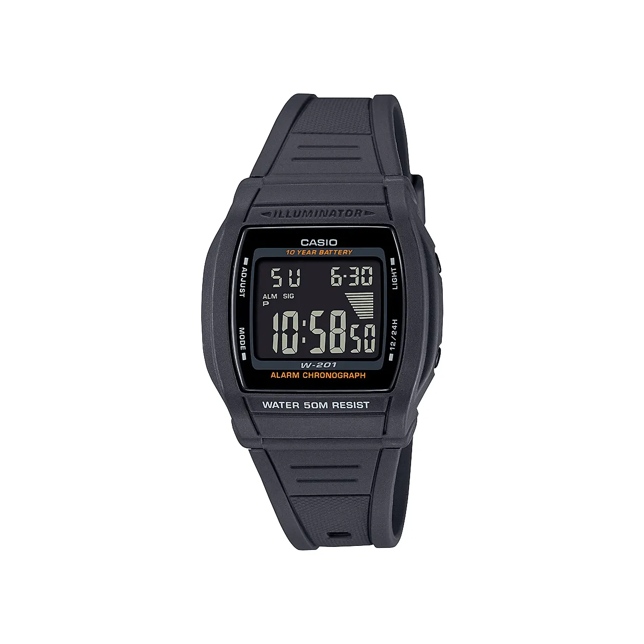 Casio Mens Grey Digital Sports Watch - W201-1B