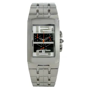 Chronotech Mens Highway Stainless Watch - Silver Bracelet - Black Dial - CHTCT.7018B/03M