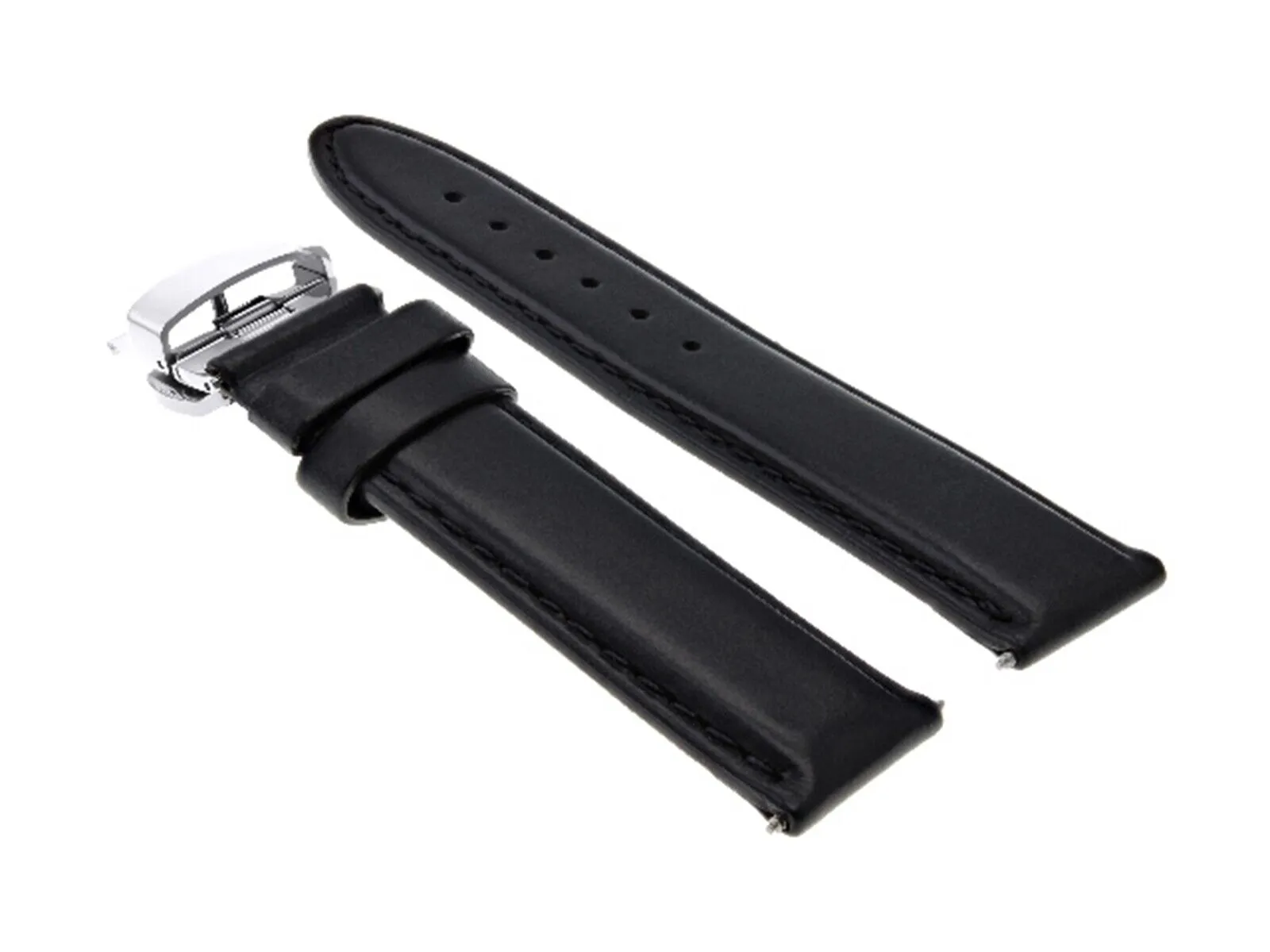 CLASSIC MENS SMOOTH LEATHER WATCH BAND STRAP WATCH BUCKLE - 18MM