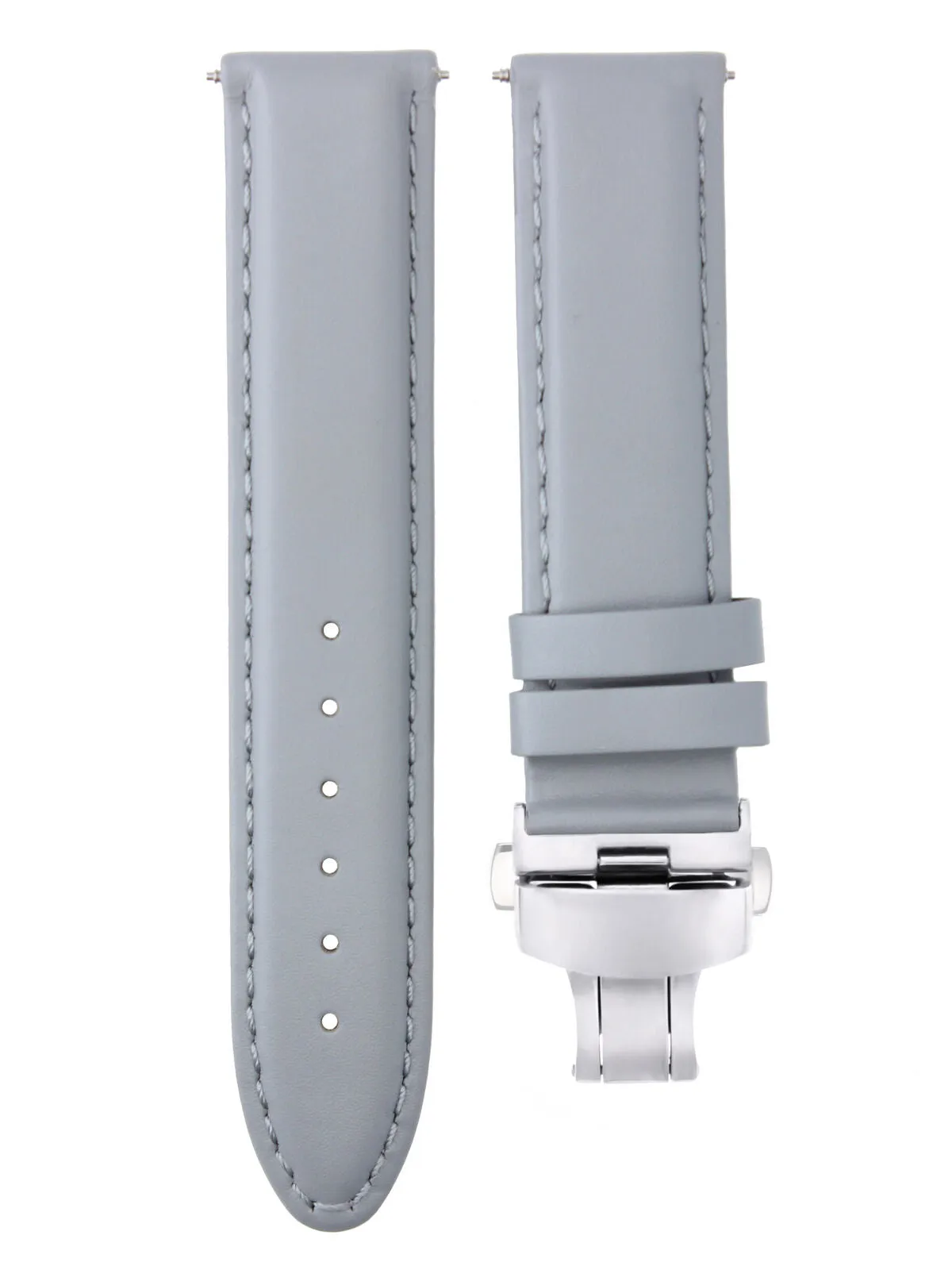 CLASSIC MENS SMOOTH LEATHER WATCH BAND STRAP WATCH BUCKLE - 22MM