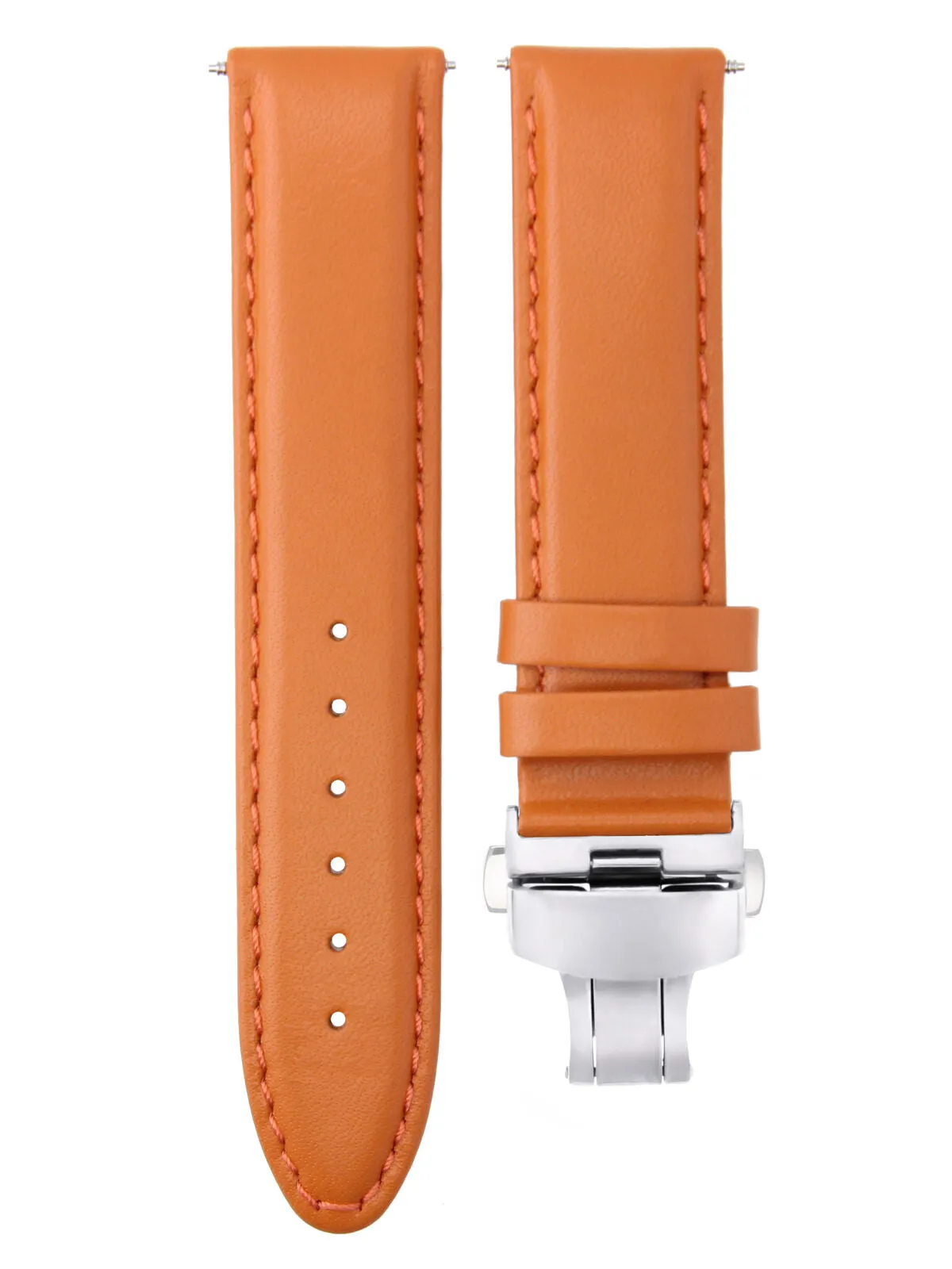 CLASSIC MENS SMOOTH LEATHER WATCH BAND STRAP WATCH BUCKLE - 22MM