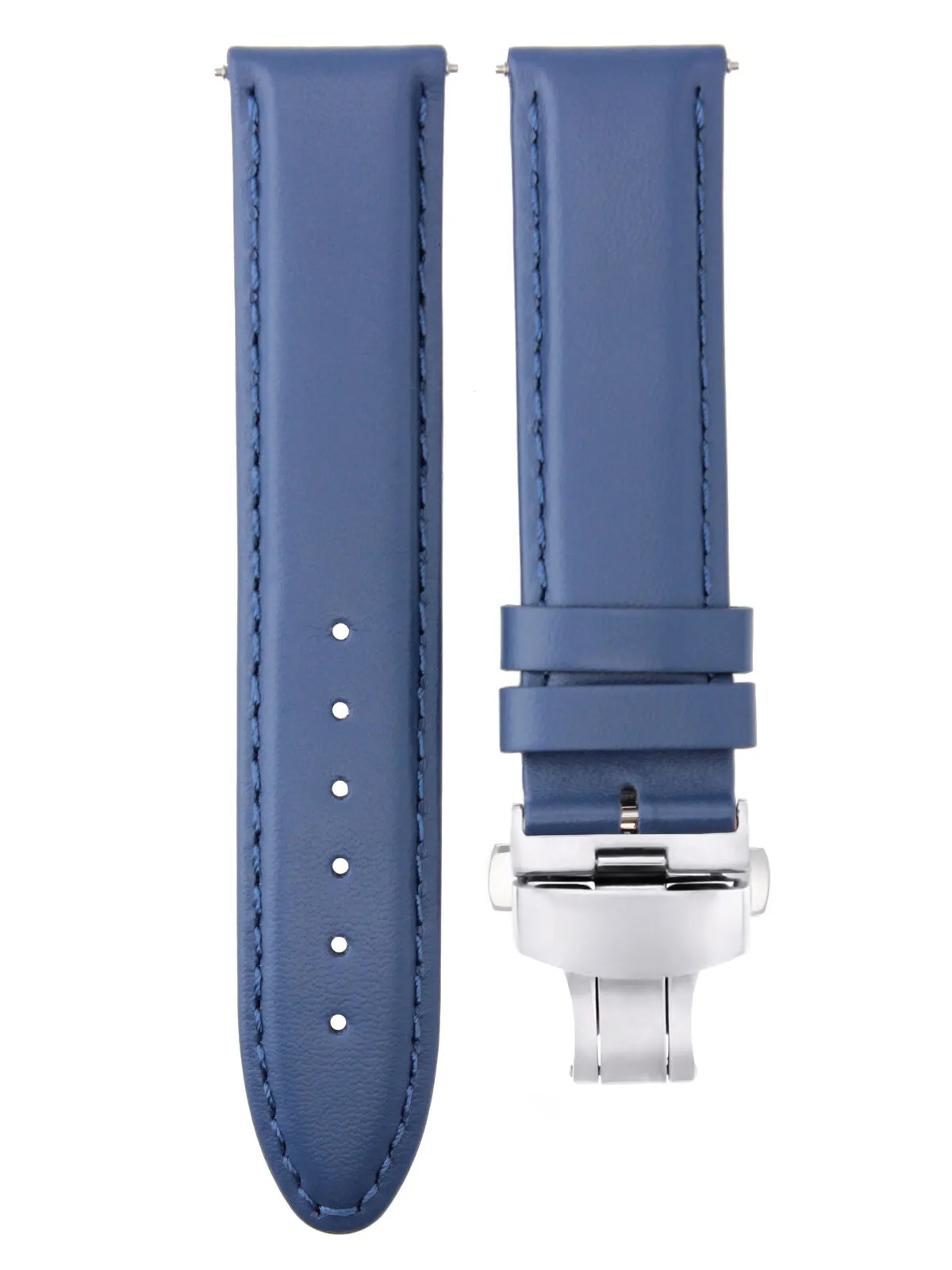 CLASSIC MENS SMOOTH LEATHER WATCH BAND STRAP WATCH BUCKLE - 22MM