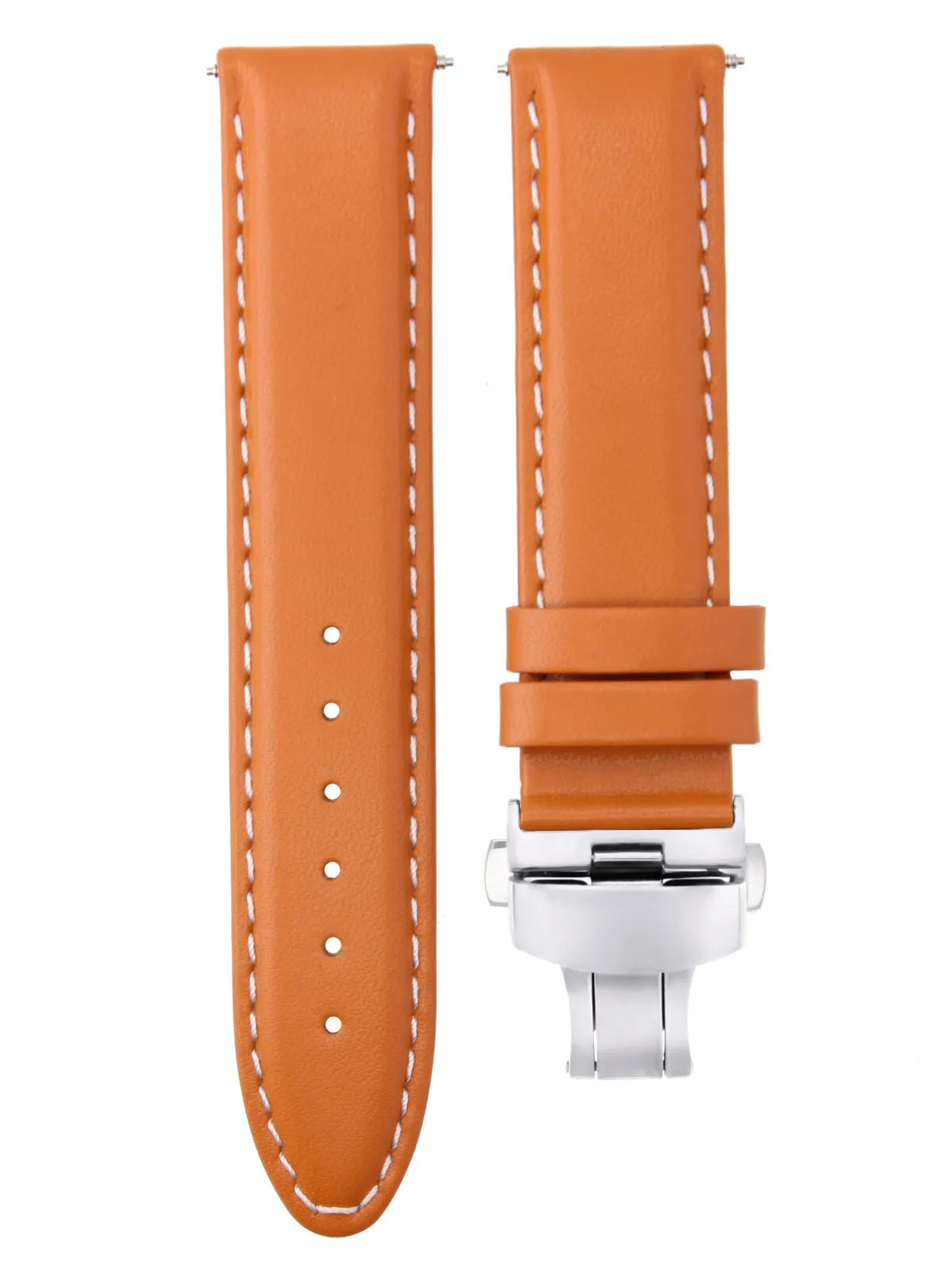 CLASSIC MENS SMOOTH LEATHER WATCH BAND STRAP WATCH BUCKLE - 22MM