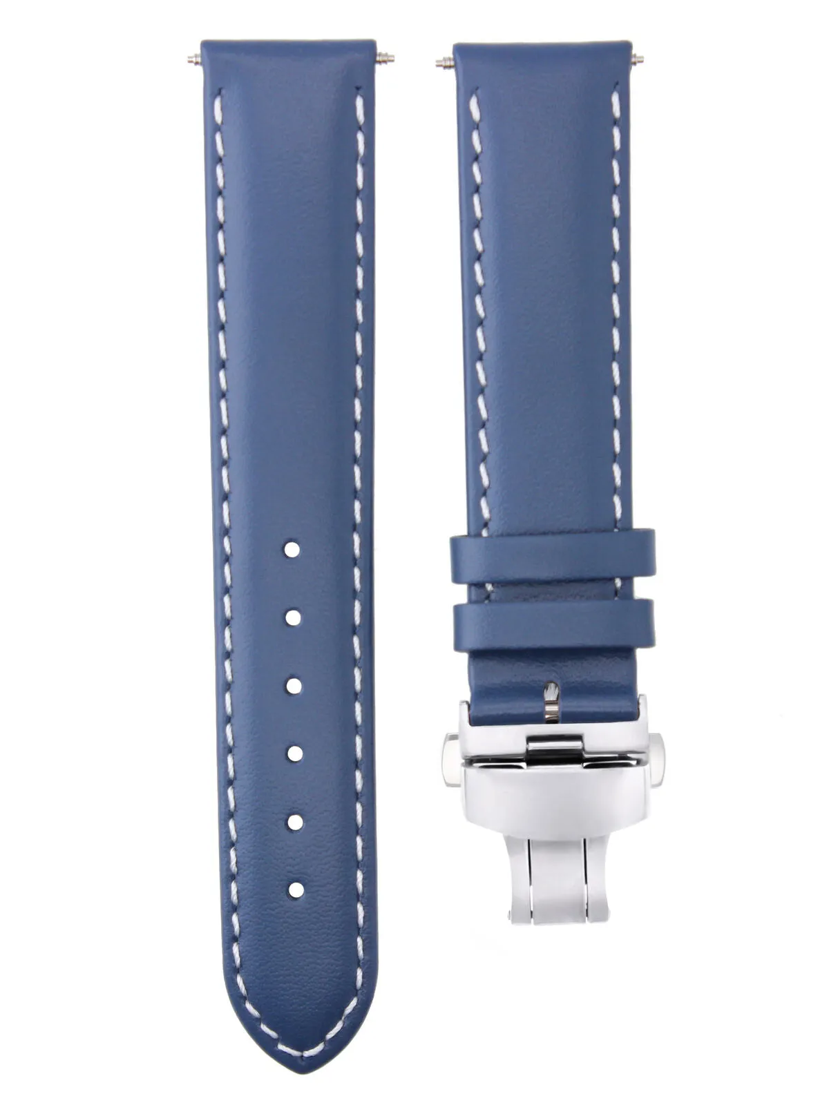 CLASSIC MENS SMOOTH LEATHER WATCH BAND STRAP WATCH BUCKLE - 22MM