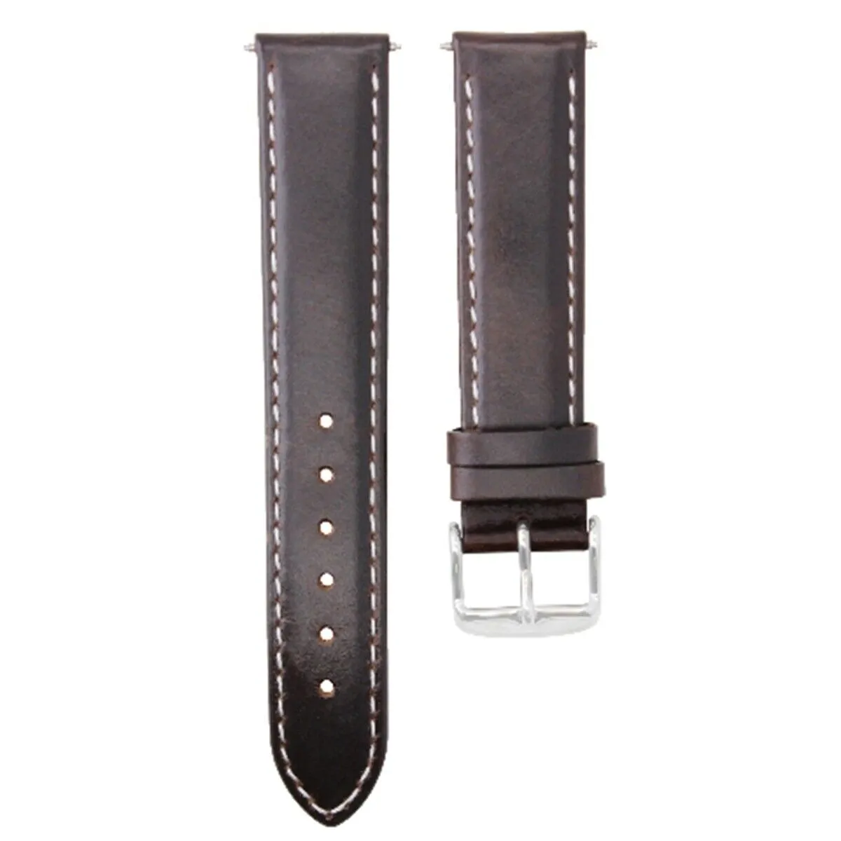 CLASSIC MENS SMOOTH LEATHER WATCH BAND STRAP WATCH BUCKLE - 22MM