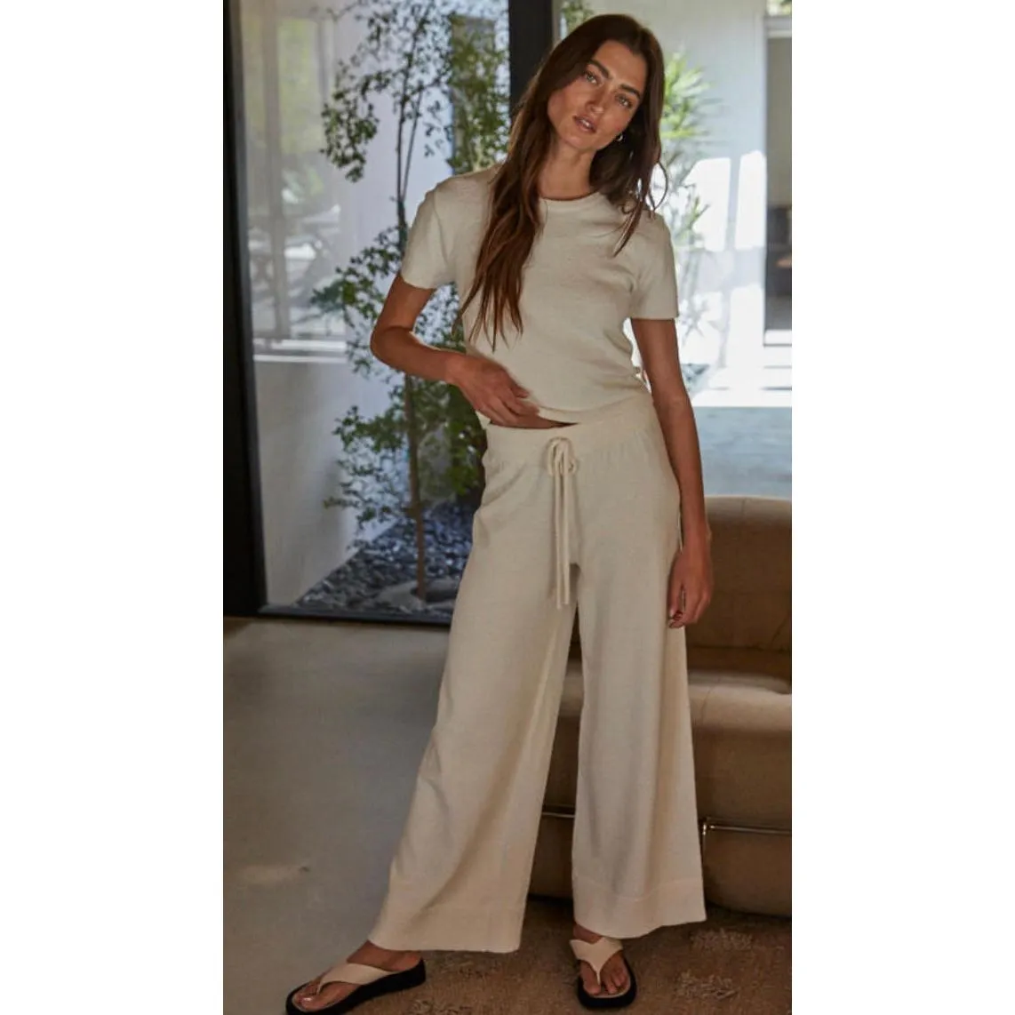Cozy Travel Pant - Ivory (Part of a Matching Set)
