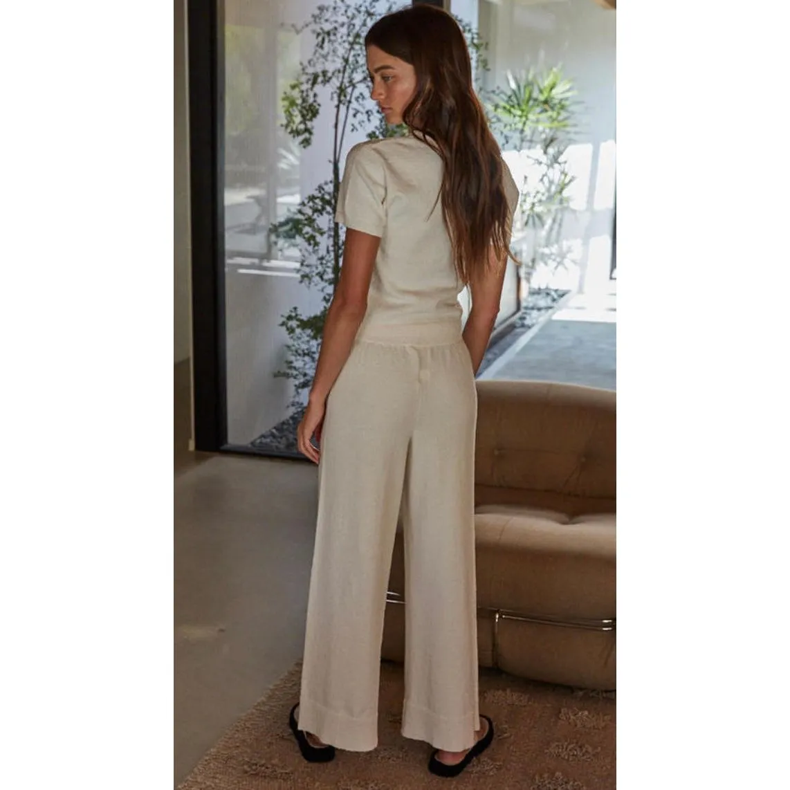 Cozy Travel Pant - Ivory (Part of a Matching Set)