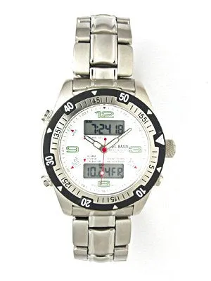 DelMar New Ocean Sport Multifunction Men's Scuba Diving Watch & Underwater Timer for Scuba Divers (White)