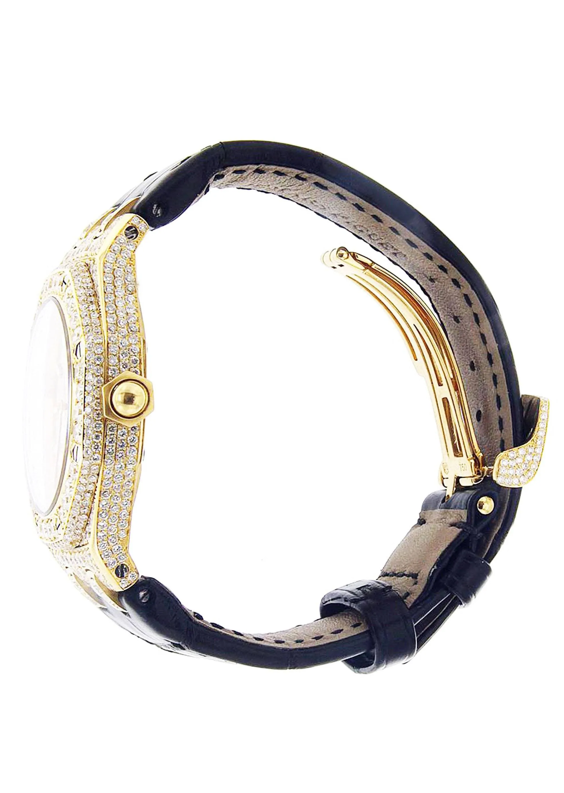 Diamond Audemars Piguet Royal Oak Watch For Women | 18K Yellow Gold | 33 Mm