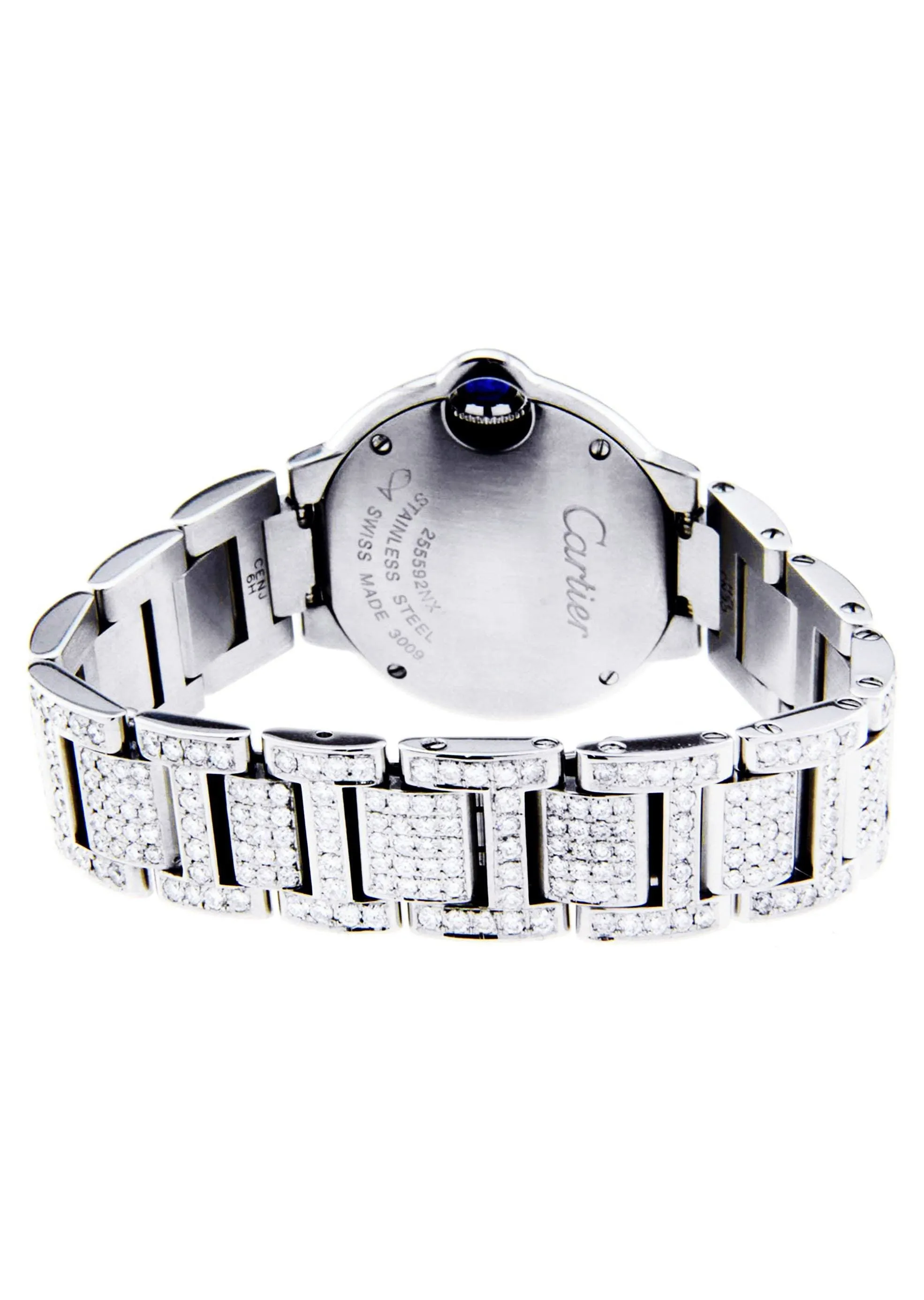 Diamond Cartier Ballon Bleu Watch For Women | Stainless Steel | 28 Mm
