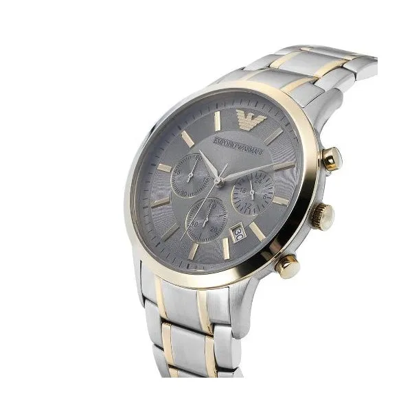 Emporio Armani Men’s Chronograph Quartz Stainless Steel Grey Dial 43mm Watch AR11076