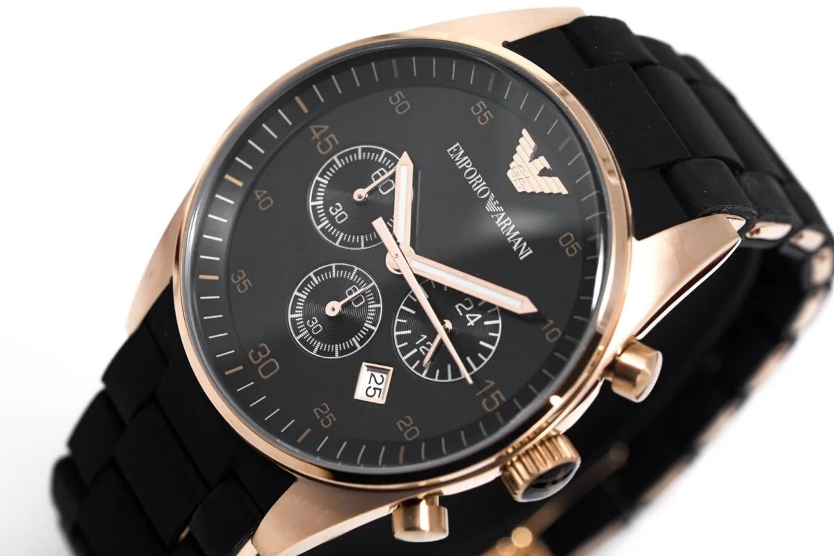 Emporio Armani Men’s Quartz Stainless Steel Black Dial 43mm Watch AR5905
