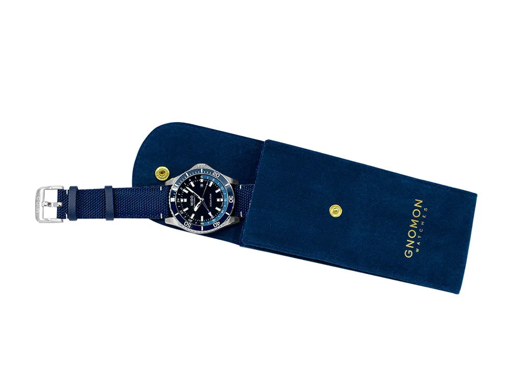 Gnomon Velvet Pouch in Blue