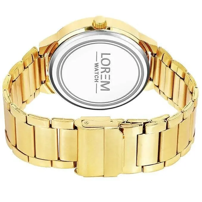 Gold Date Function Casual Analog Watch For Men LR137