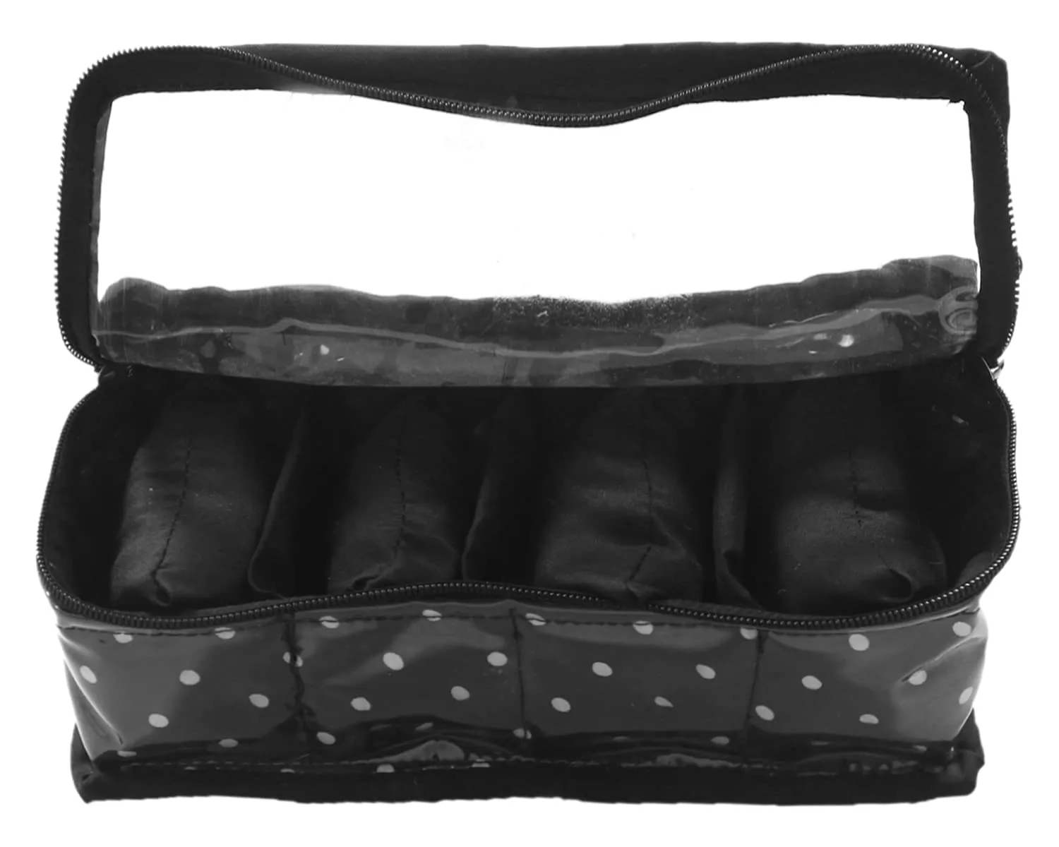 Heart Home Multiuses PVC Laminate Dot Print 4 Case Watch Organizer/Bracelet Organizer For Watches, Bracelet (Black) 52HH4123
