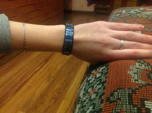 High End Square Shape Lapis Lazuli Single Leather