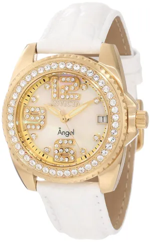 Invicta Women's 1117 Wildflower Reserve Chronograph Blue Textured Dial Black Leather Watch