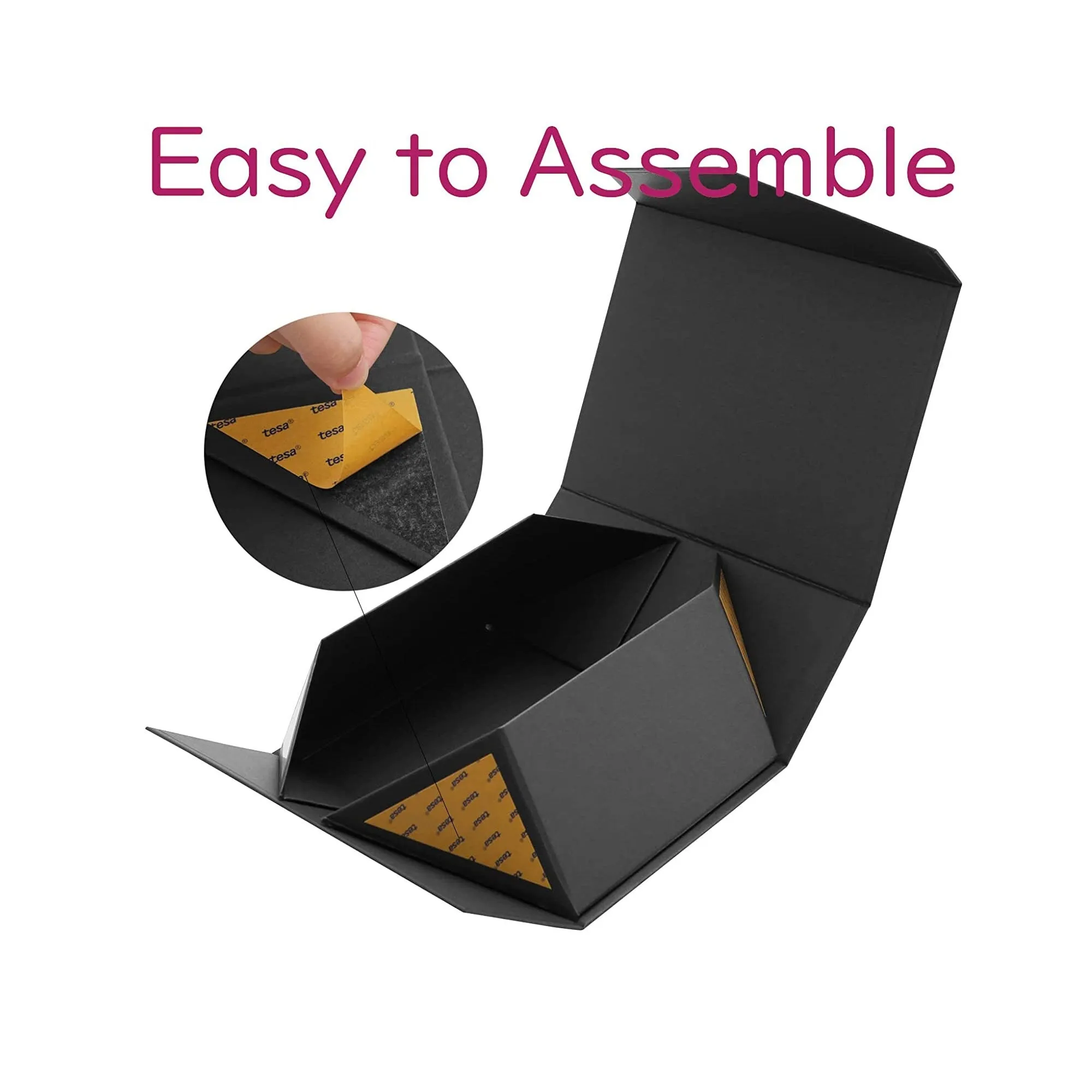 JINMING 5 Gift Boxes 9x6.5x3.8 Inches | Gift Boxes with Lids | Black Gift Boxes | Groomsman Boxes