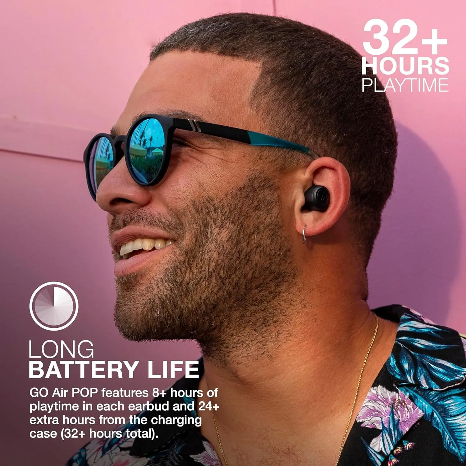 JLab Go Air Pop True Wireless Bluetooth Earbuds, Black