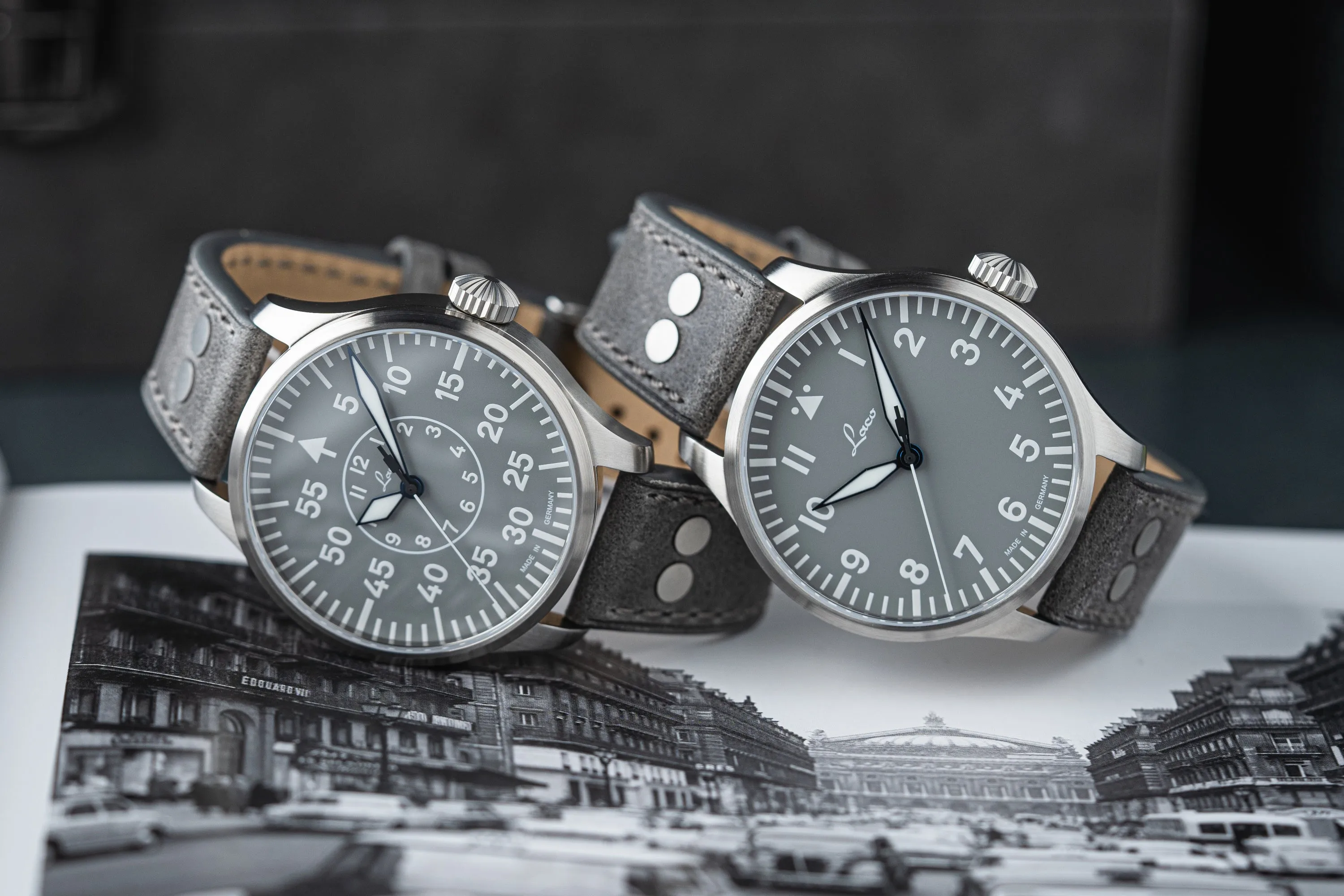 LACO PILOT WATCHES BASIC AACHEN GRAU 39 MM AUTOMATIC