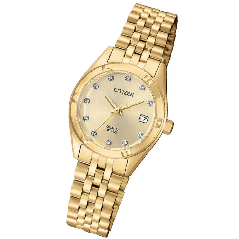 Ladies Quartz Mother-of-Pear Swarovski® crystals