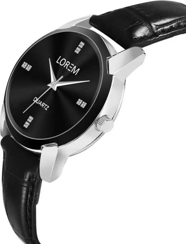 LOREM Black Stylish Dial Analog Watch For Women LR343