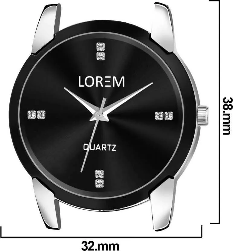 LOREM Black Stylish Dial Analog Watch For Women LR343