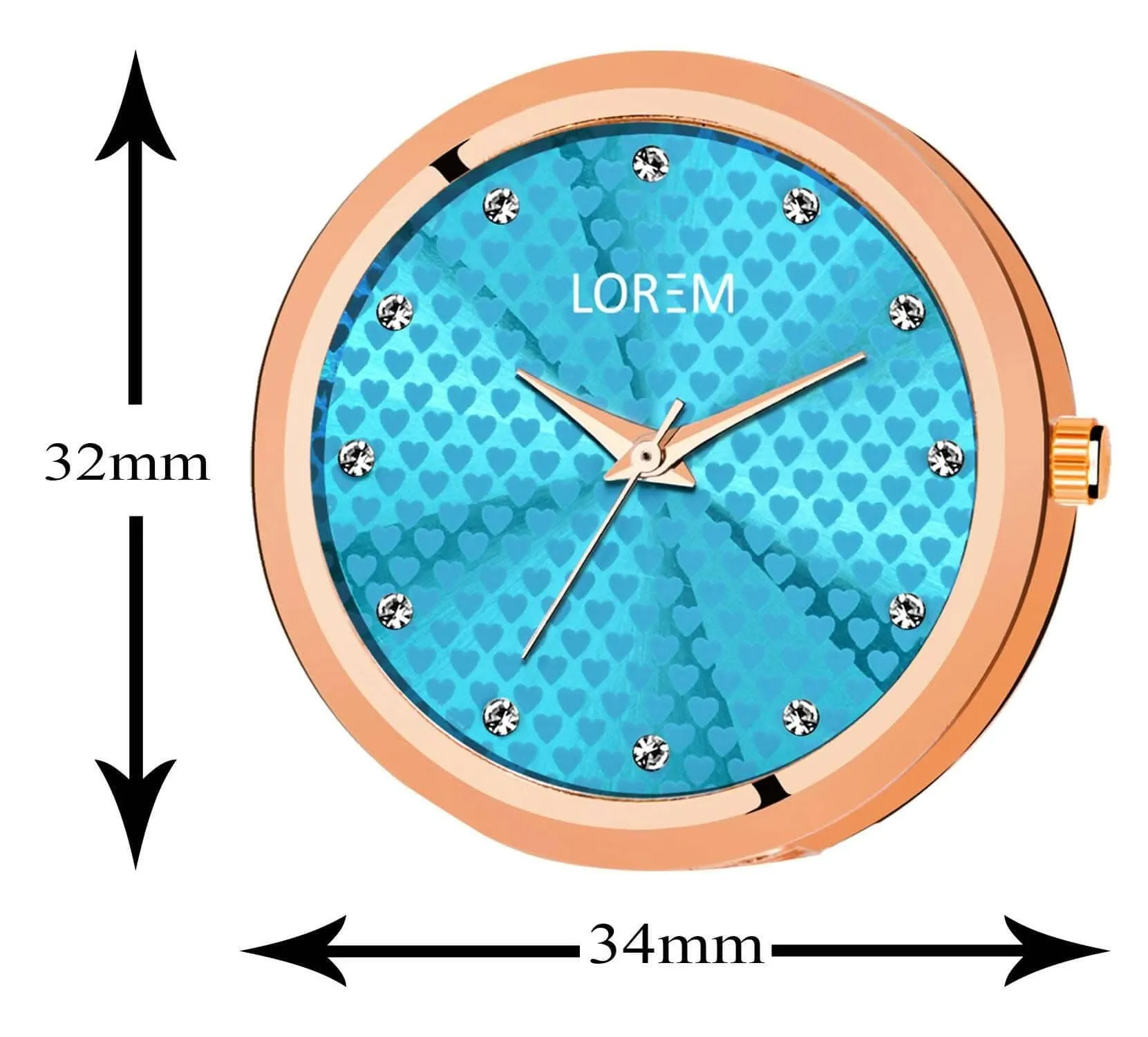 LOREM Blue Diamonds Studded Analog Watch For Women LR281
