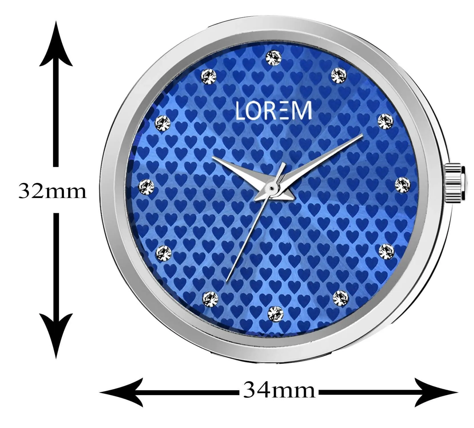LOREM Blue Diamonds Studded Analog Watch For Women LR282