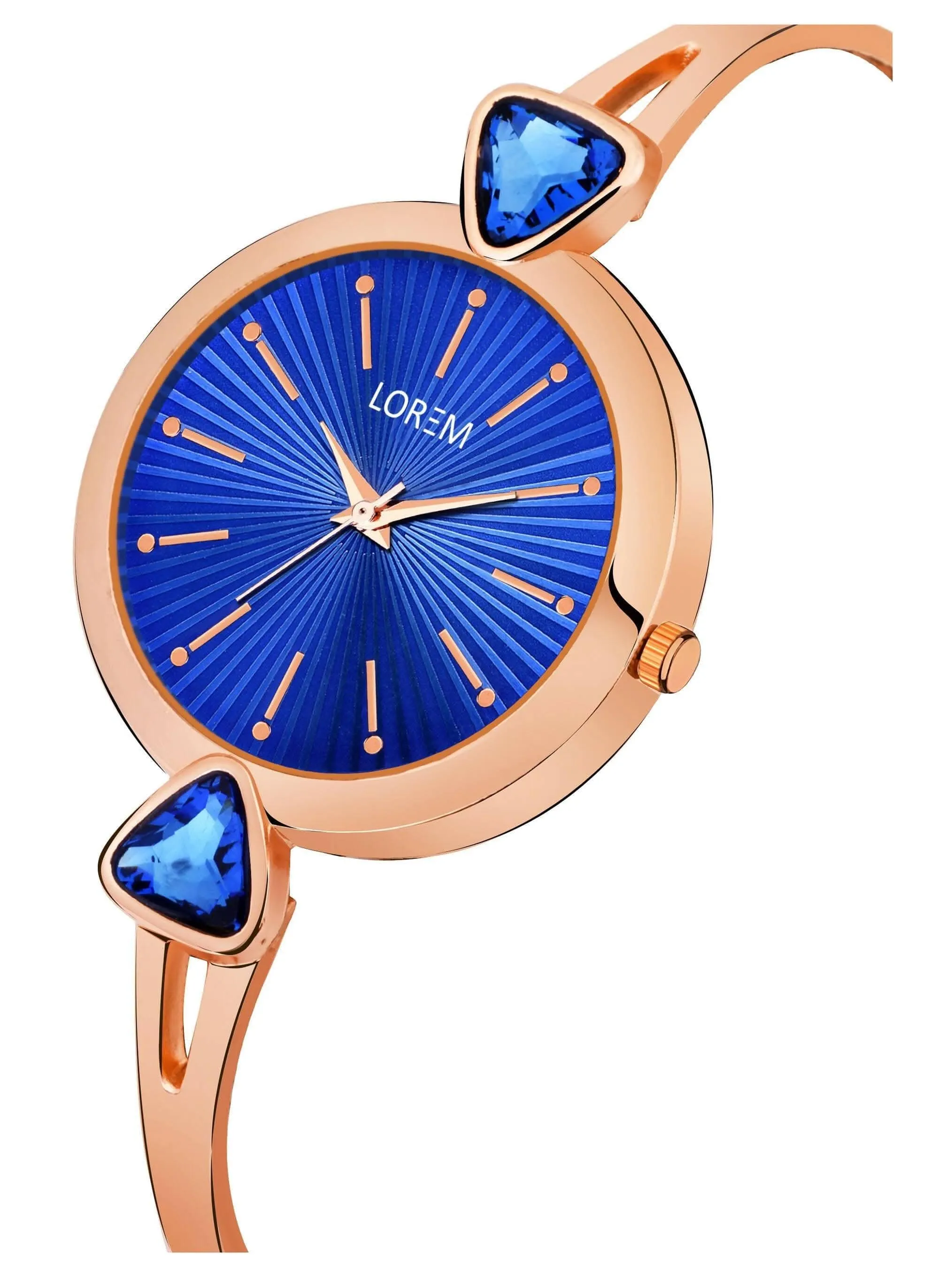LOREM Blue Fancy Stone Analog Watch For Women LR276