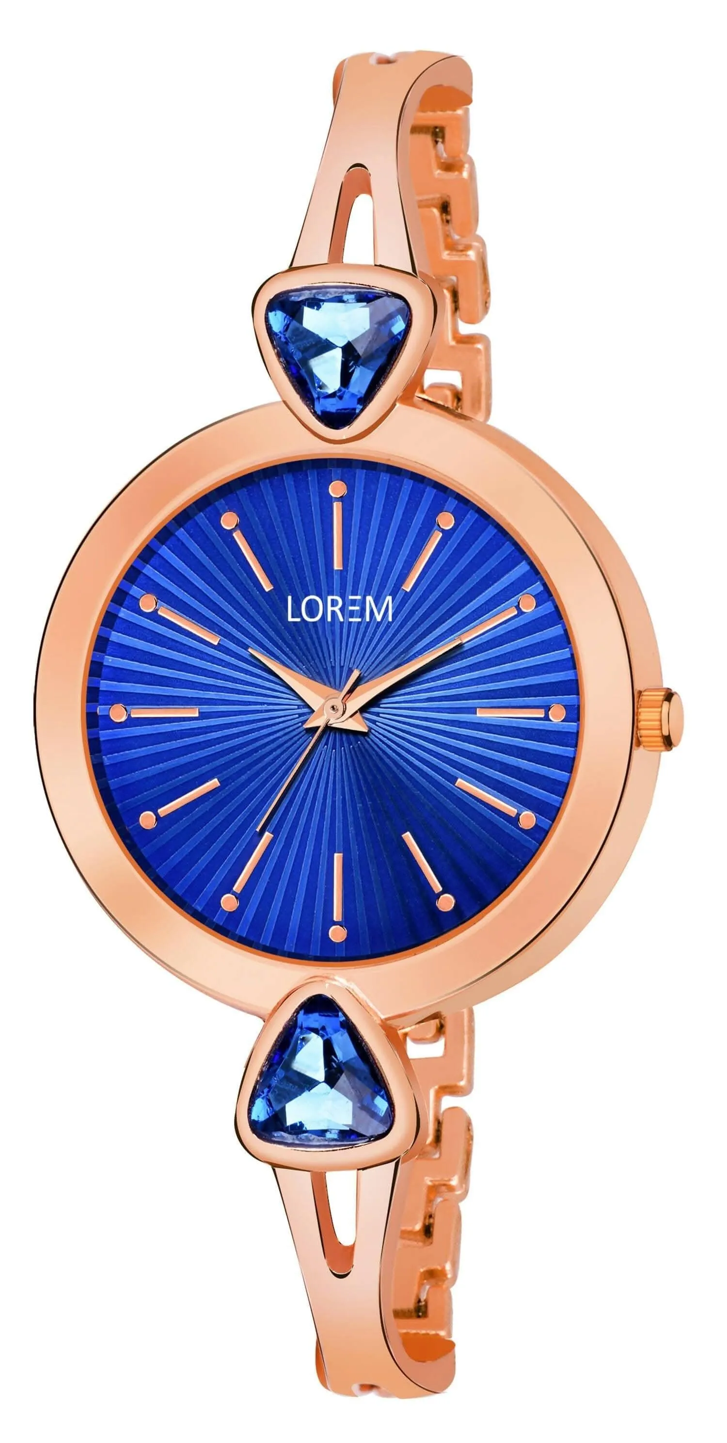 LOREM Blue Fancy Stone Analog Watch For Women LR276