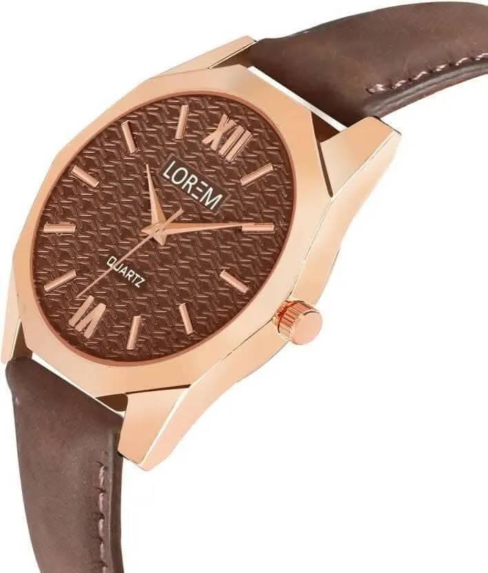 LOREM Brown 3d embossed Dial Analog Watch For Women LR330