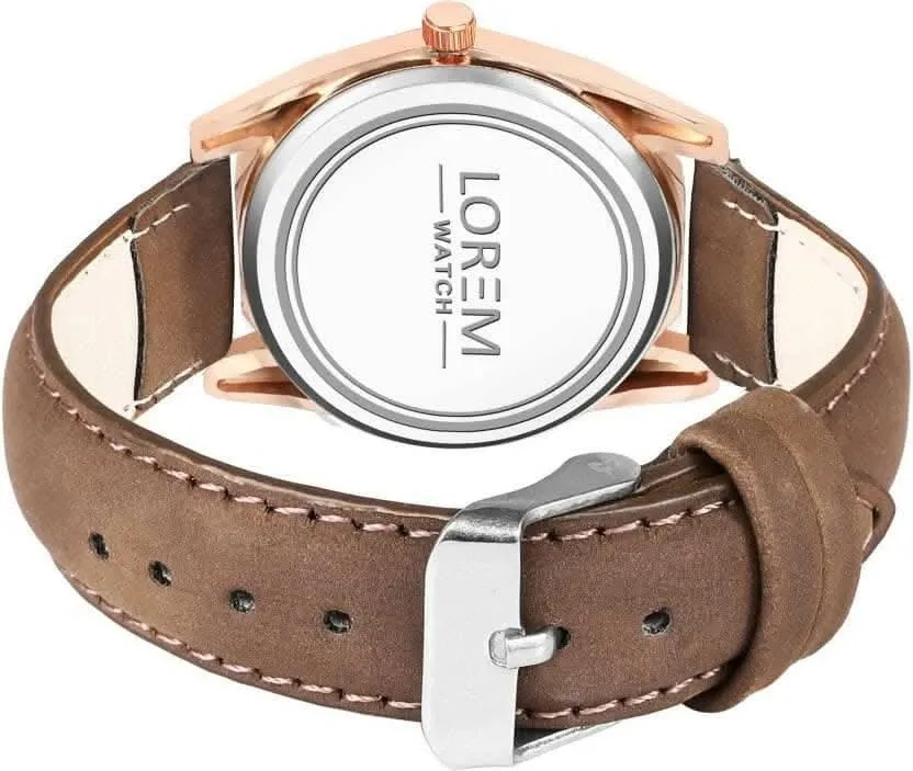 LOREM Brown 3d embossed Dial Analog Watch For Women LR330