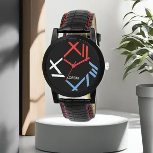 LOREM Multicolor Checked Analog Watch For Men LR12