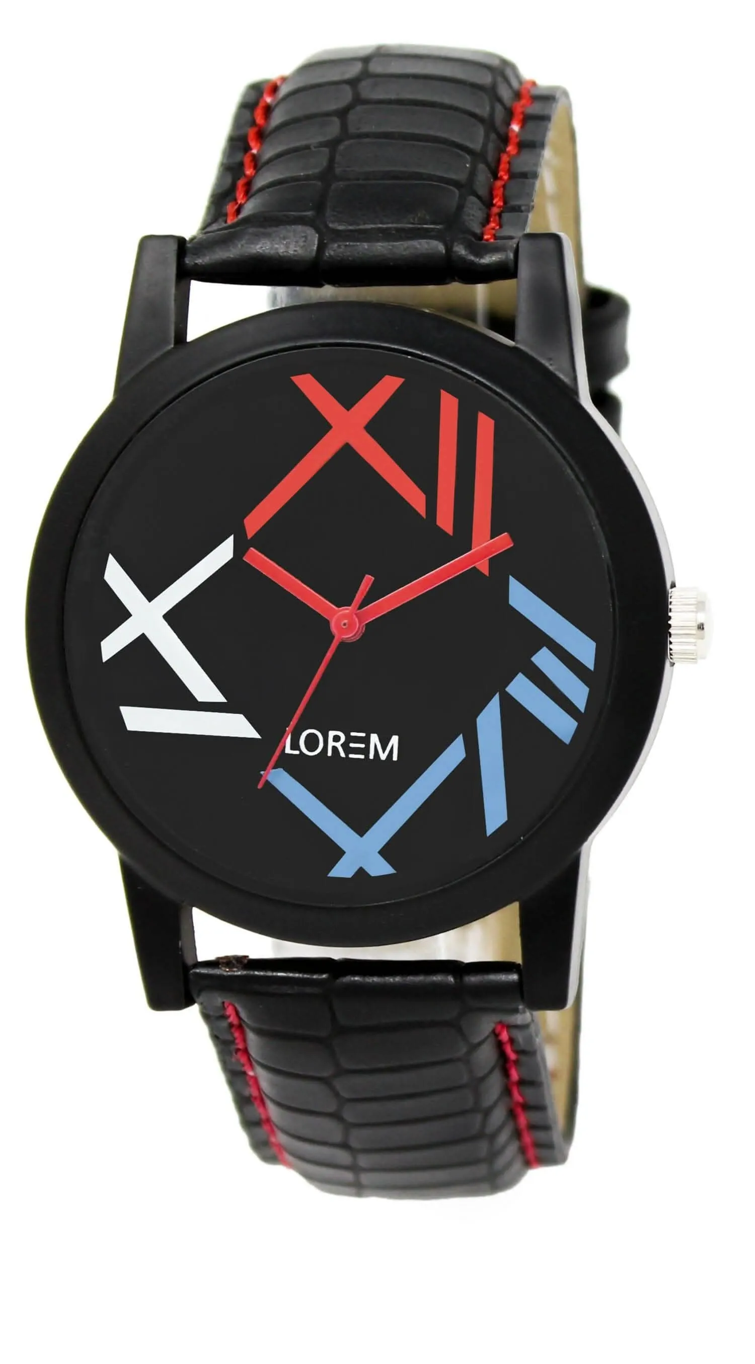 LOREM Multicolor Checked Analog Watch For Men LR12