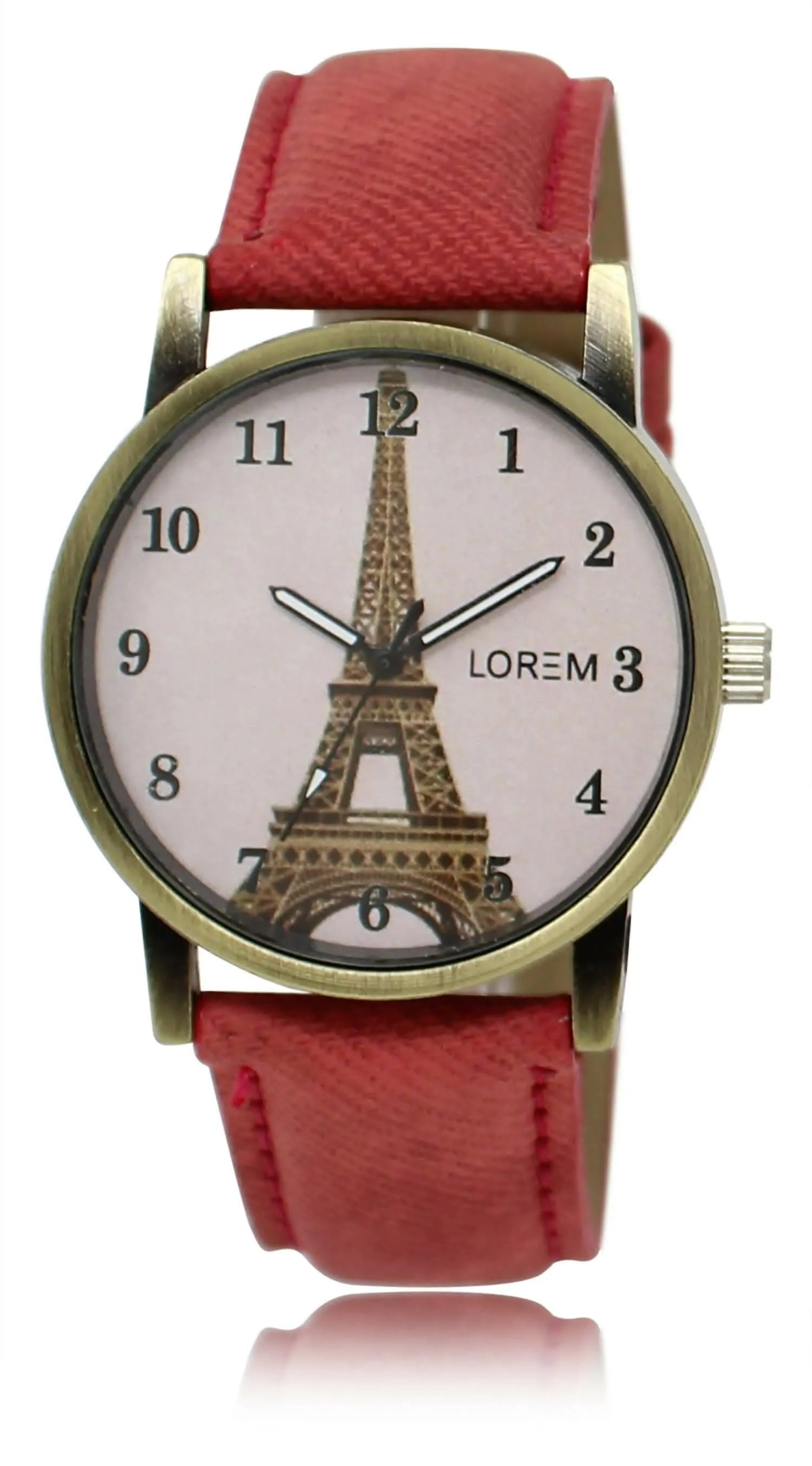 LOREM Pink Eiffel Tower Analog Watch For Women LR230