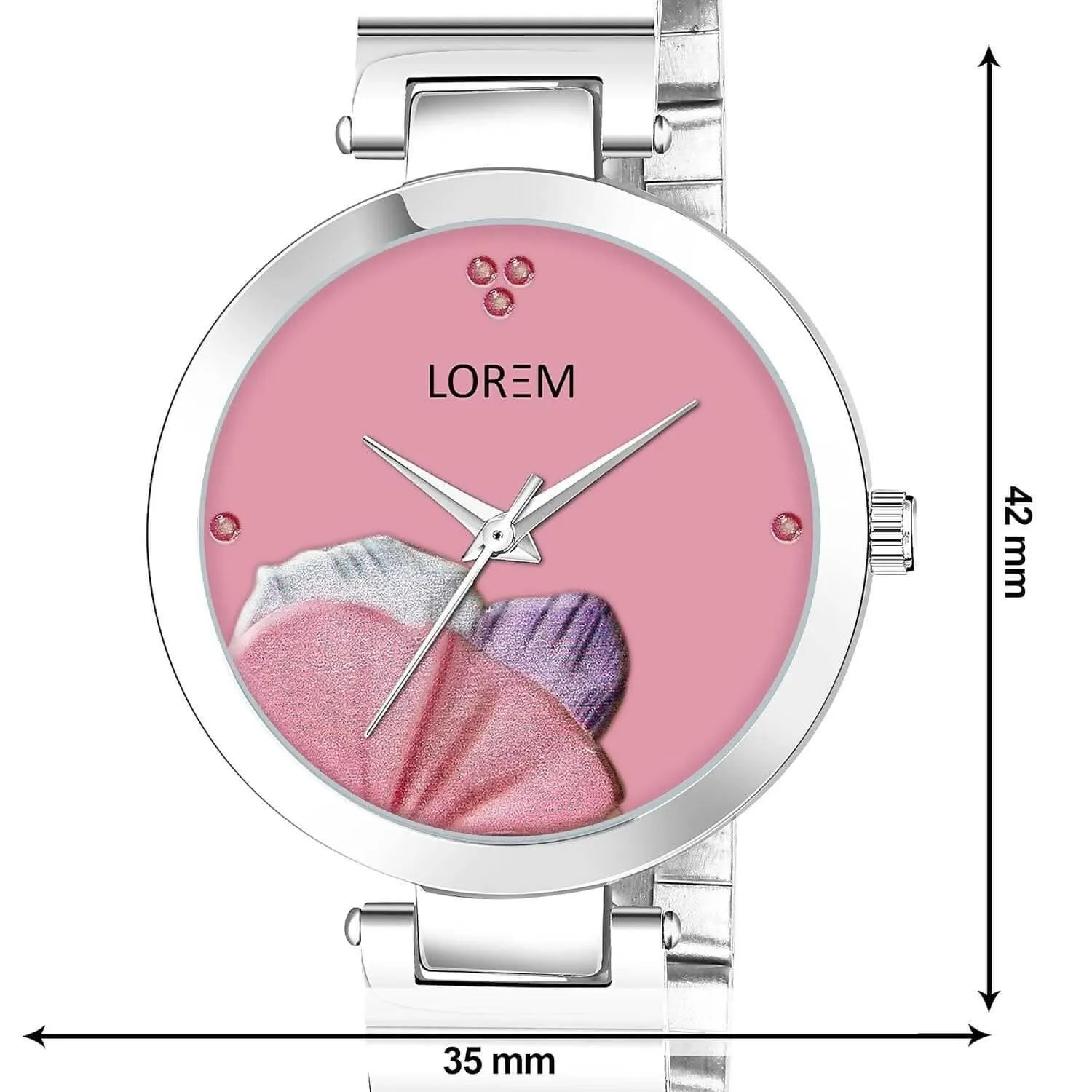 LOREM Pink Flower Designer Analog Watch For Women - LR313