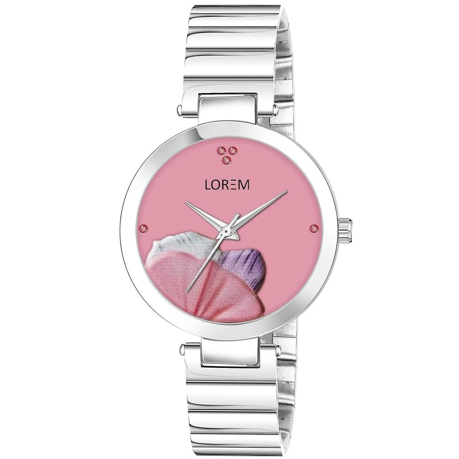 LOREM Pink Flower Designer Analog Watch For Women - LR313