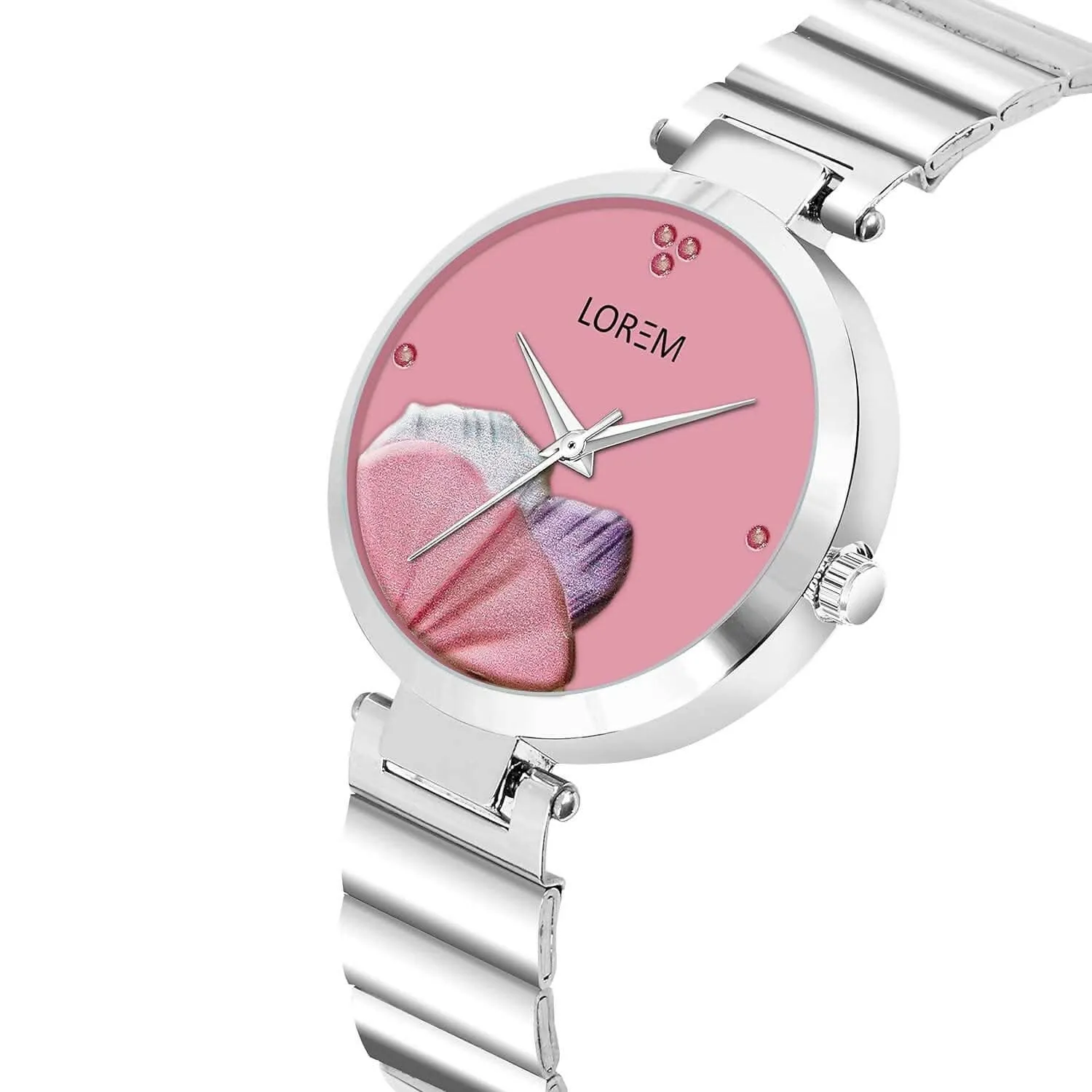 LOREM Pink Flower Designer Analog Watch For Women - LR313