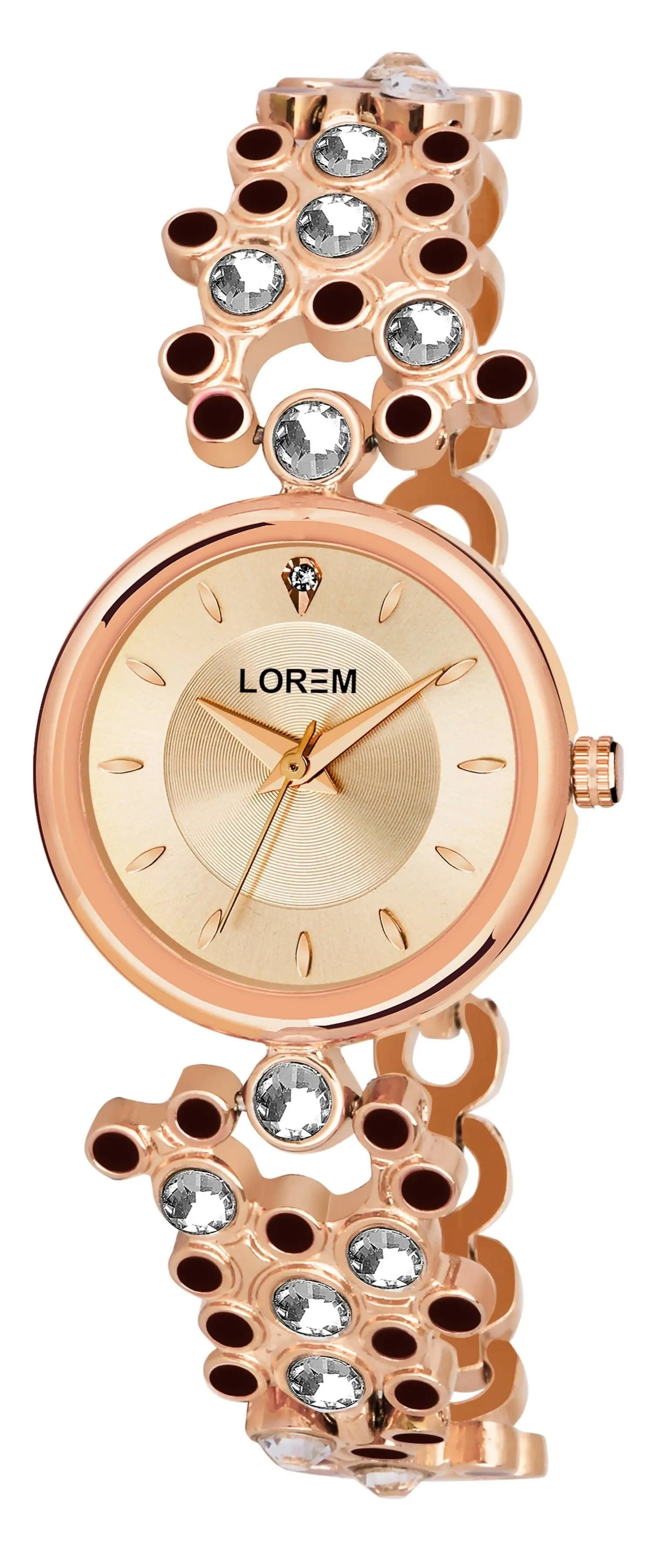 LOREM Rose Gold Brass Designer Analog Watch For Women LR256