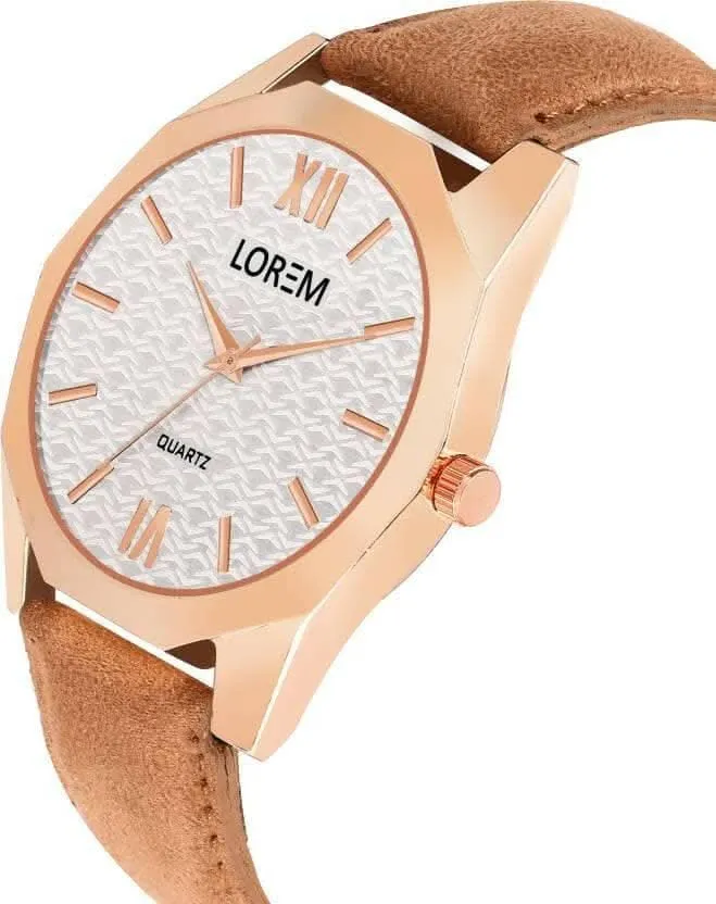 LOREM White 3d embossed Dial Analog Watch For Women LR331